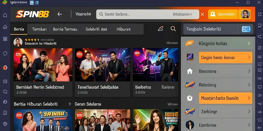 Antarmuka aplikasi SPIN88 yang menarik dan informatif.