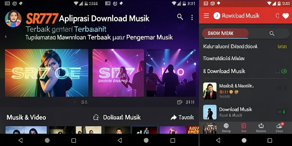 Tampilan antarmuka SR777 yang sederhana dan mudah digunakan untuk Download Musik.