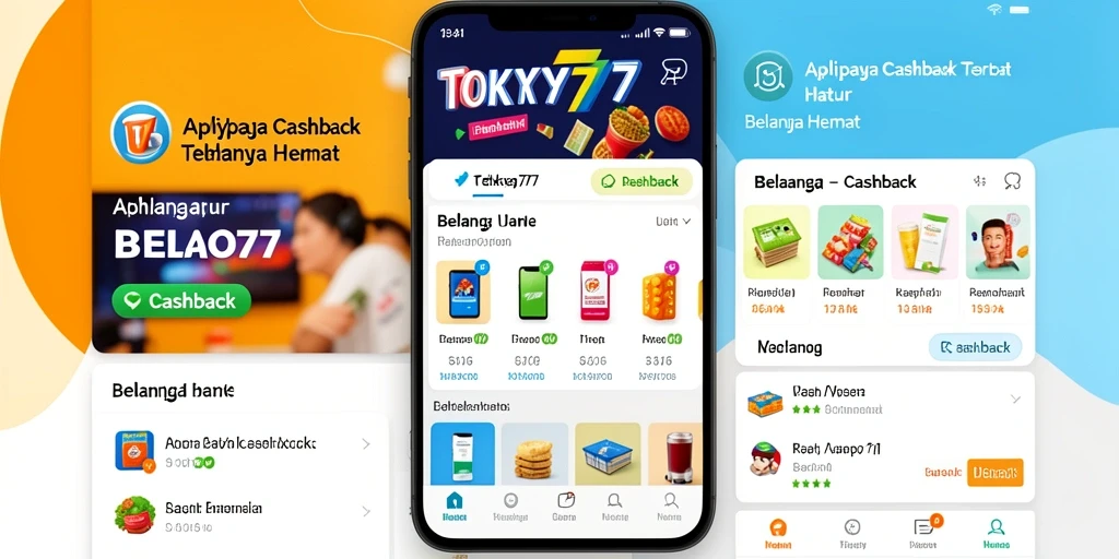 Antarmuka TOKYO77 menampilkan berbagai penawaran cashback menarik.