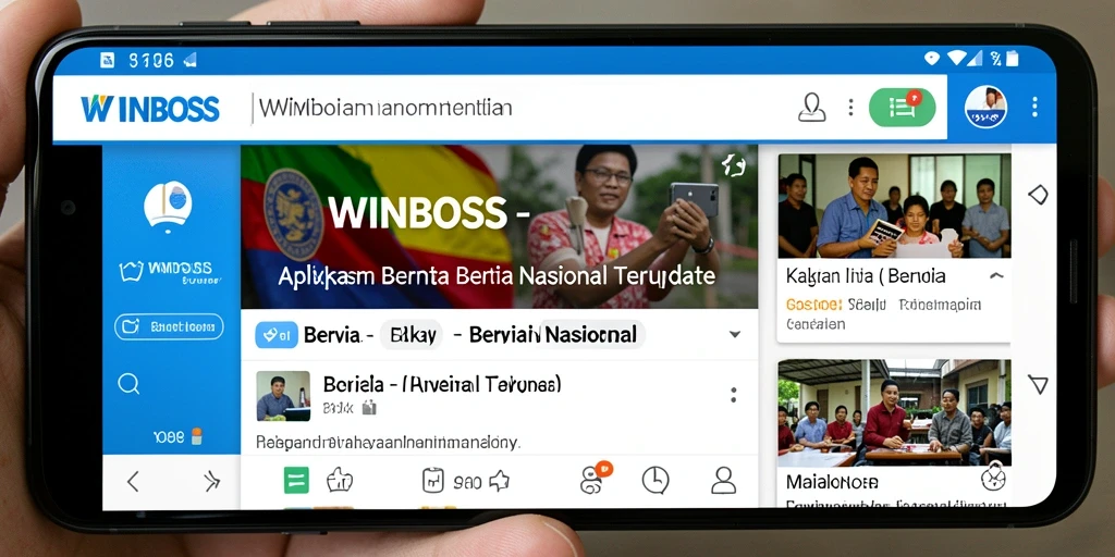 Antarmuka aplikasi WINBOSS menampilkan berita nasional terbaru.